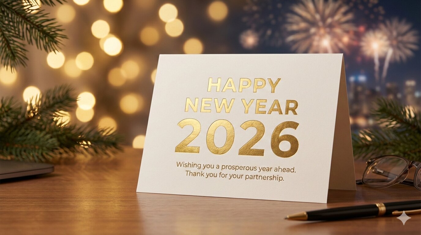 Saudação 2026 Nosso arranjo de feriado de ano novo.